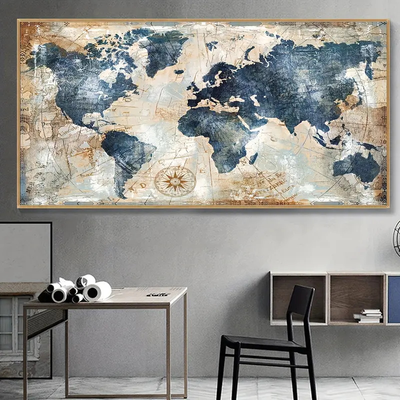 1pc 캔버스 포스터 빈티지 아트 세계지도 포스터 장식 - Star Map Poster 리뷰 및 가격