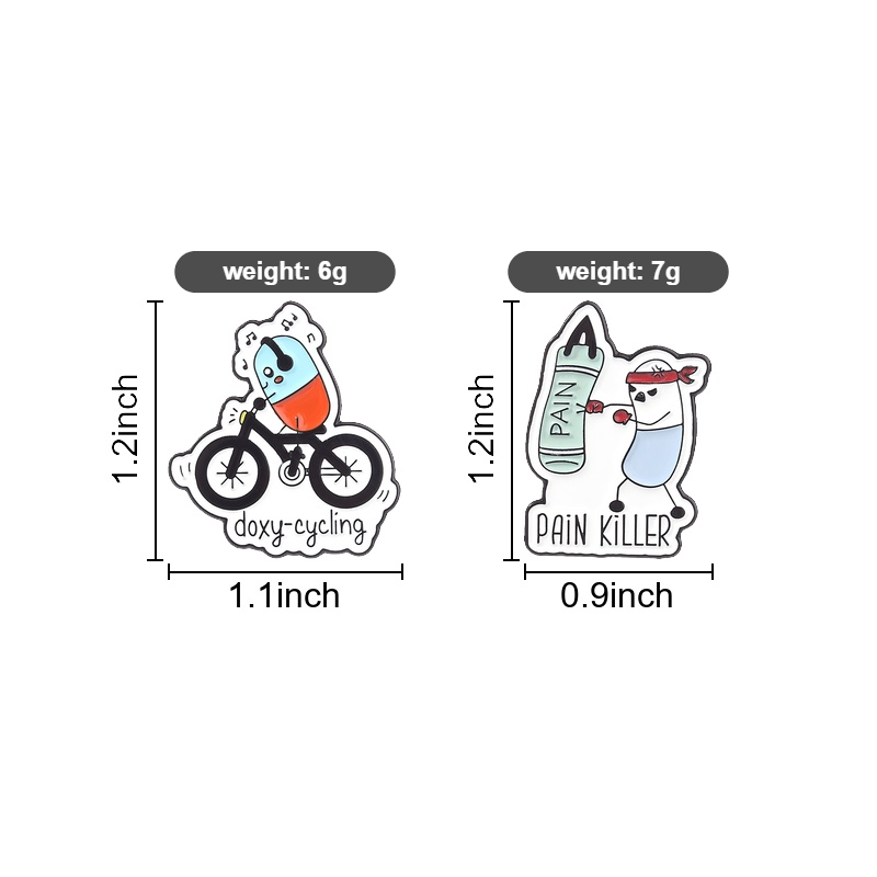 도크시 사이클링 에나멜 핀 만화 진통제 브로치 옷깃 배 - Science Buddies 리뷰 및 가격